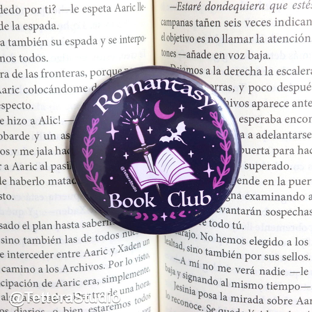 ✨ Botón Literario – "Romantasy Book Club" | Para Amantes del Romance y la Fantasía 🐉💘 - TetteraStudio