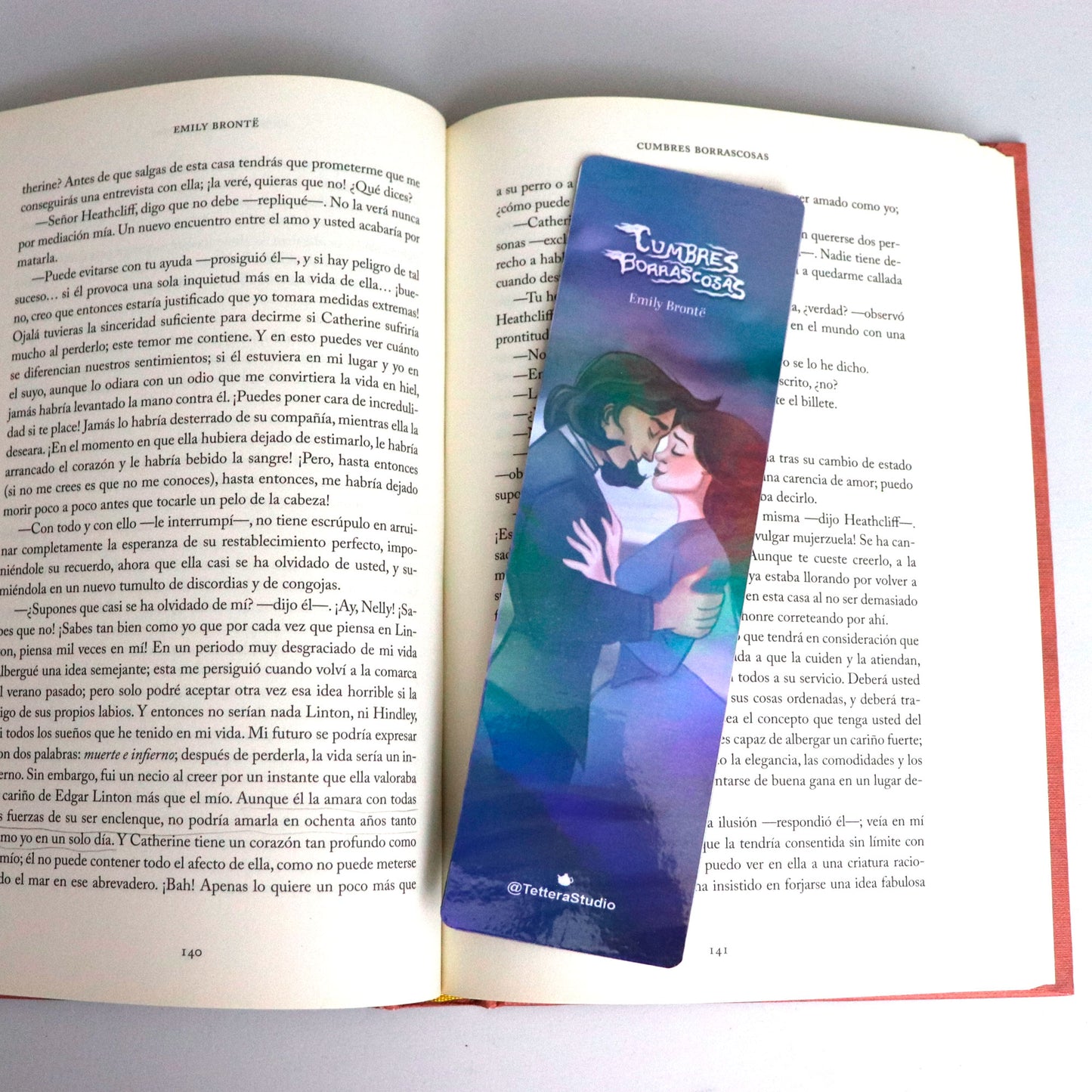 🌫️ Separador de Libros – Catherine & Heathcliff | Inspirado en Cumbres Borrascosas 🖤📖 - TetteraStudio