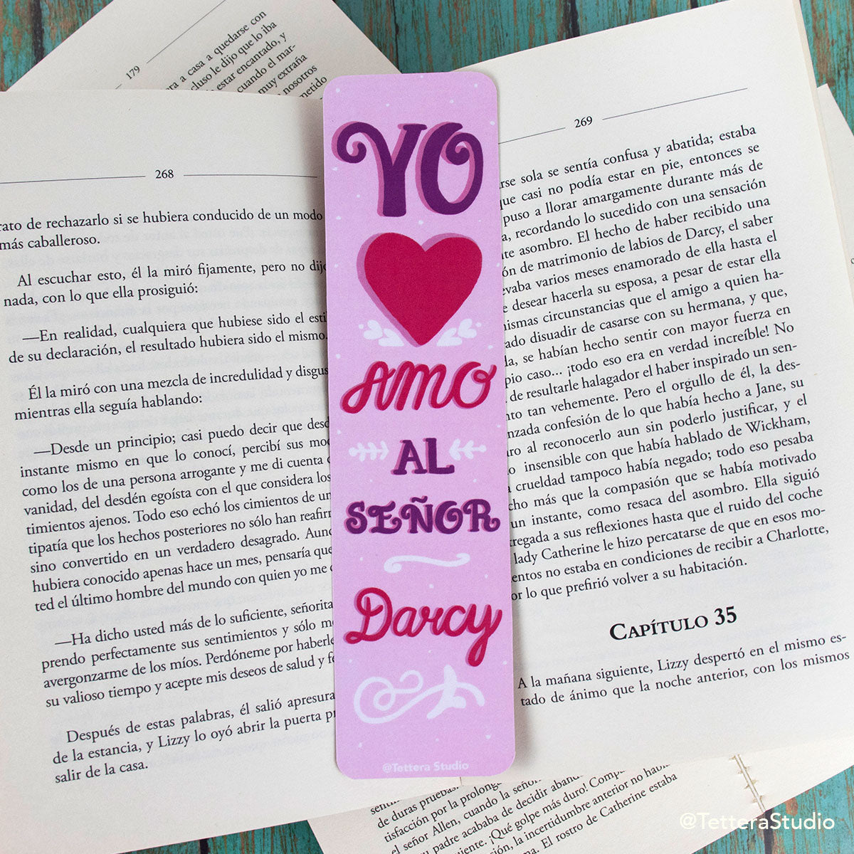💕 Separador de Libros – "Yo amo al señor Darcy" | Inspirado en Orgullo y Prejuicio 📖🌿 - TetteraStudio