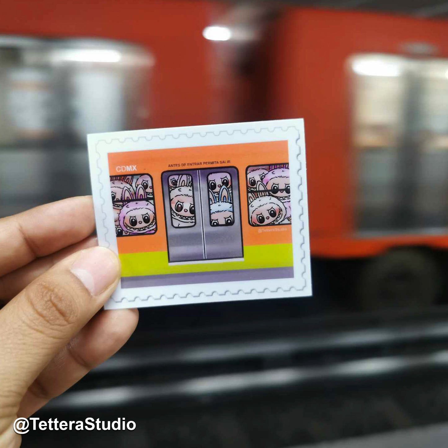 🌆 Sticker Vinil Labubu en CDMX – Fan Art