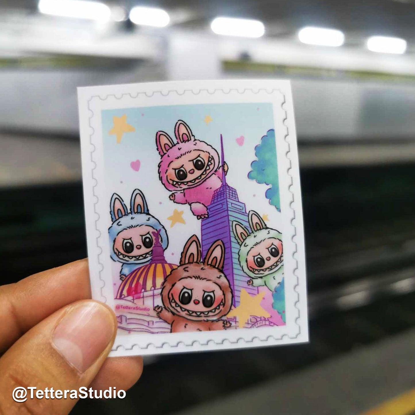 🌆 Sticker Vinil Labubu en CDMX – Fan Art
