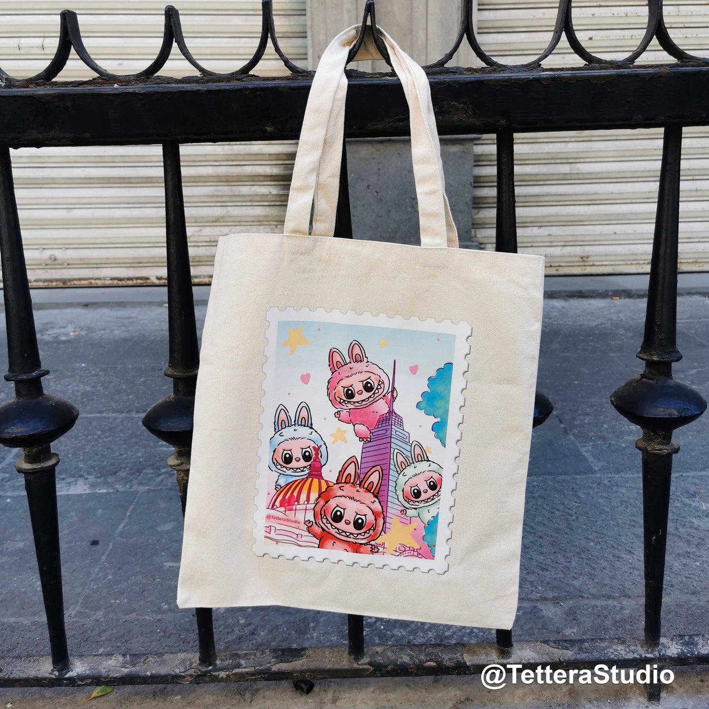 Tote bag Labubus CDMX Torre Latinoamericana - TetteraStudio