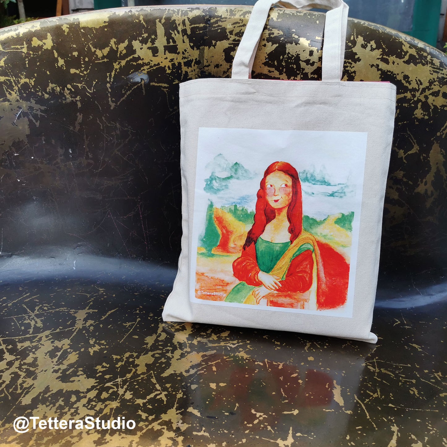 🎨👜 Tote Bag – Inspirada en la Mona Lisa | Arte Clásico con Estilo Moderno ✨🖼️