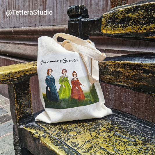 Tote Bag con Ilustraciones de las Hermanas Brontë – Elegancia Literaria para Llevar - TetteraStudio