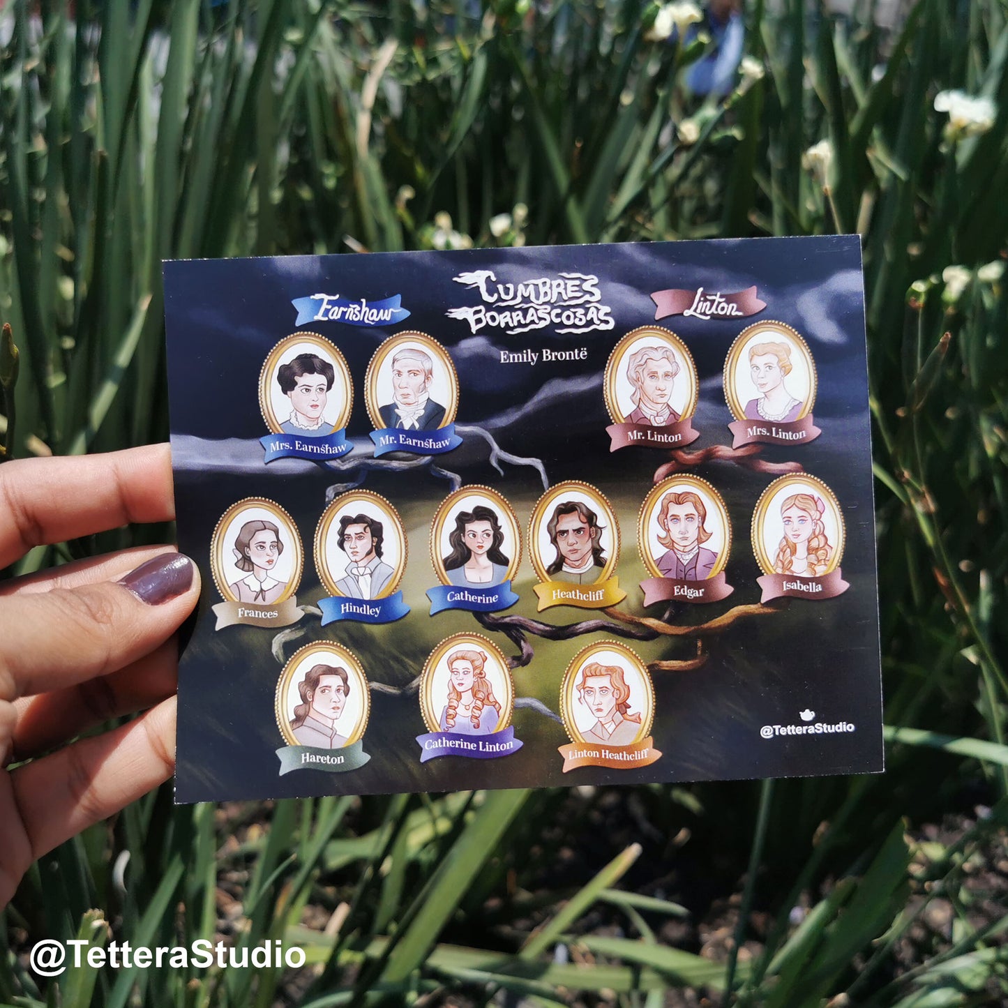 🌳📚 Postal Árbol Genealógico – Cumbres Borrascosas ✒️