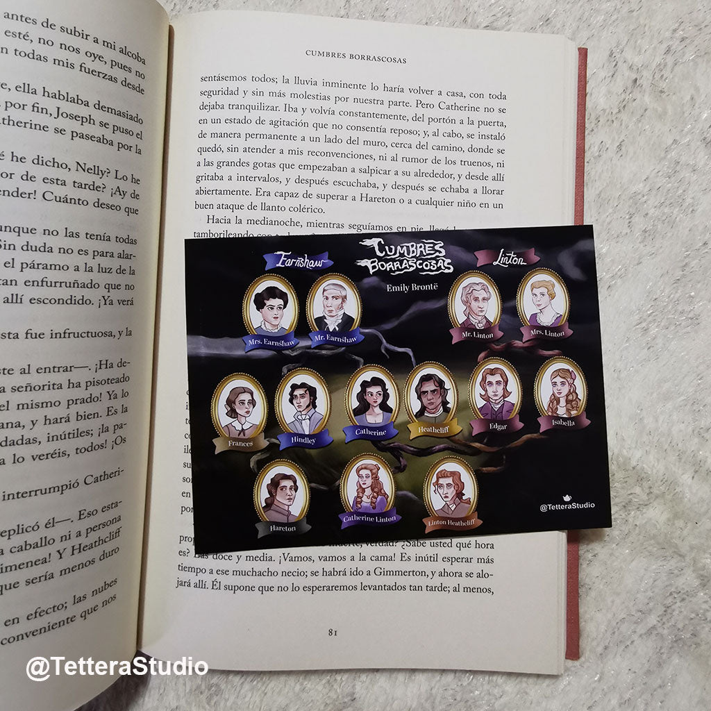 🌳📚 Postal Árbol Genealógico – Cumbres Borrascosas ✒️ - TetteraStudio
