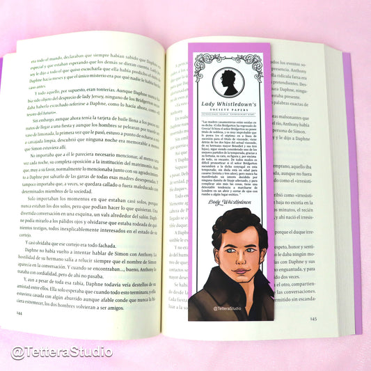 🎩 Separador de Libros – Colin Bridgerton | Inspirado en la saga y serie Bridgerton 💙📖
