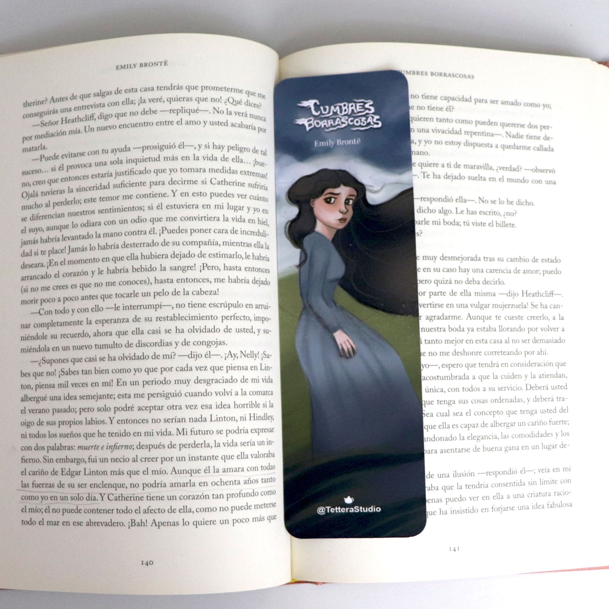 🌫️ Separador de Libros – Catherine | Inspirado en Cumbres Borrascosas 🖤📖 - TetteraStudio