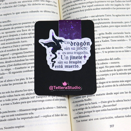 🐉 Separador Magnético – Frase Alas de Sangre | “Un dragón sin su jinete…” ⚔️📚 - TetteraStudio