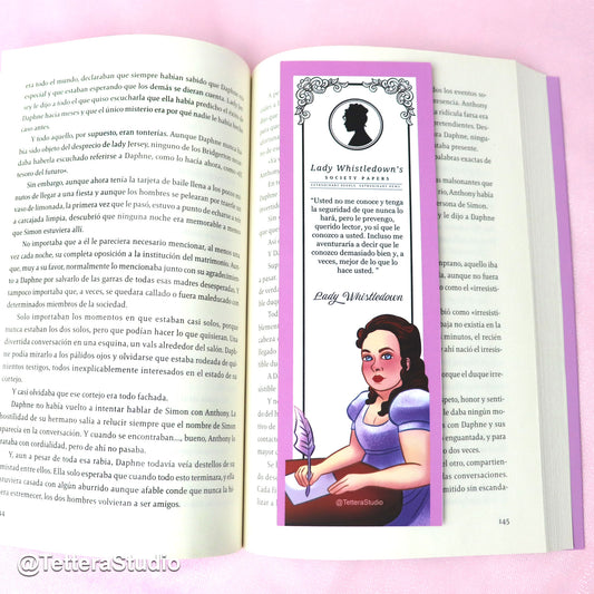 💌 Separador de Libros – Penélope Featherington | Inspirado en Bridgerton 🌷📚