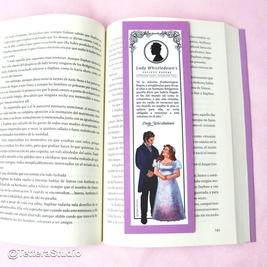 💌 Separador de Libros – Colin & Penélope | Inspirado en Bridgerton 📖🌷