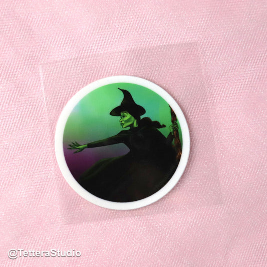 🧹 Sticker para Termo – Ilustración de Elphaba | Inspirado en Wicked la Película