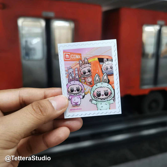 🌆 Sticker Vinil Labubu en CDMX – Fan Art