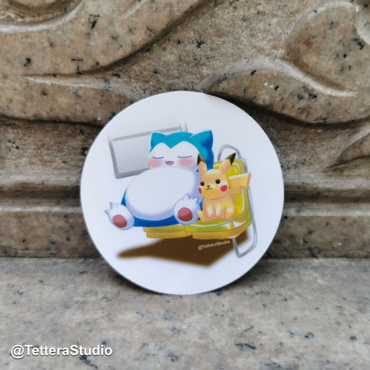 🚇 Sticker Snorlax y Pikachu en el Metro de la CDMX – Fan Art Pokémon Urbano