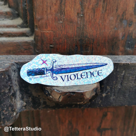 ⚔️ Sticker "Violence" con Daga – Inspirado en la saga Alas de Sangre | Ideal para fans de romantasy y dark fantasy