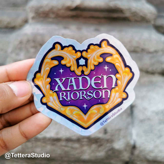 ❤️ Sticker “Xaden Riorson” – Corazón inspirado en Alas de Sangre | Romantasy fan art exclusivo
